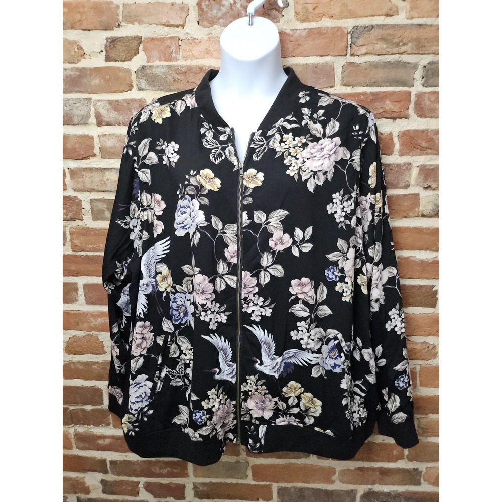 NWT Torrid Crane Floral‎ Twill Print Bomber Jacket Size 5